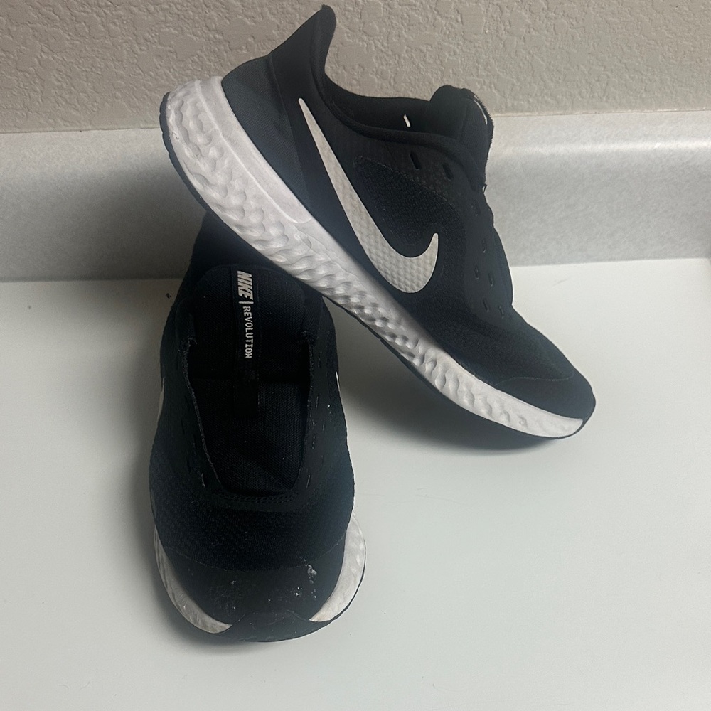 Nike Kids Black Sneakers with White Accents